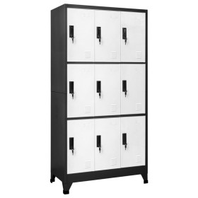 Anthracite gray and white steel locker 90x45x180 cm by vidaXL, Lockers and storage cabinets - Ref: Foro24-339808, Price: 317,...