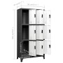 Anthracite gray and white steel locker 90x45x180 cm by vidaXL, Lockers and storage cabinets - Ref: Foro24-339808, Price: 329,...