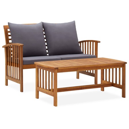 Muebles de jardín 2 piezas con cojines madera maciza de acacia de vidaXL, Conjuntos de jardín - Ref: Foro24-310264, Precio: 2...