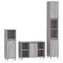 Sonoma gray plywood 3-piece bathroom furniture set by vidaXL, Bathroom furniture - Ref: Foro24-3190297, Price: 187,83 €, Disc...