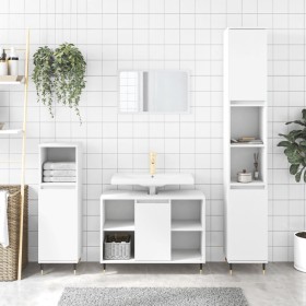 3-piece bathroom furniture set, white plywood by vidaXL, Bathroom furniture - Ref: Foro24-3190291, Price: 176,62 €, Discount: %