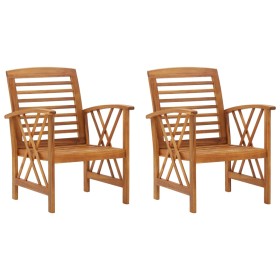 Garden chairs, 2 units, solid acacia wood by vidaXL, Garden chairs - Ref: Foro24-310266, Price: 143,46 €, Discount: %