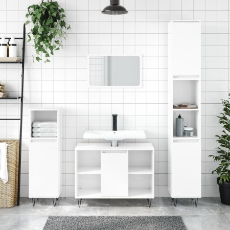 3-piece glossy white plywood bathroom furniture set by vidaXL, Bathroom furniture - Ref: Foro24-3190301, Price: 194,99 €, Dis...