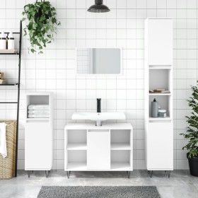 White plywood 3-piece bathroom furniture set by vidaXL, Bathroom furniture - Ref: Foro24-3190299, Price: 170,09 €, Discount: %