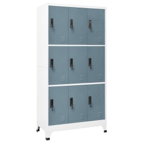 Hellgrauer und dunkelgrauer Stahlschrank 90x45x180 cm von vidaXL, Schließfächer und Lagerschränke - Ref: Foro24-339811, Preis...