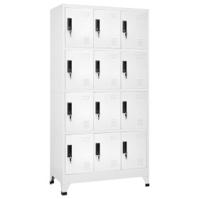 White steel locker 90x45x180 cm by vidaXL, Lockers and storage cabinets - Ref: Foro24-339812, Price: 331,82 €, Discount: %