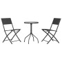 3-piece black steel garden dining set by vidaXL, Garden sets - Ref: Foro24-3203727, Price: 97,43 €, Discount: %