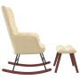 Silla mecedora con reposapiés terciopelo crema de vidaXL, Mecedoras - Ref: Foro24-328159, Precio: 216,64 €, Descuento: %