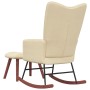 Silla mecedora con reposapiés terciopelo crema de vidaXL, Mecedoras - Ref: Foro24-328159, Precio: 216,64 €, Descuento: %