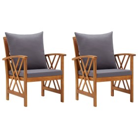 Garden chairs with cushions 2 units solid acacia wood by vidaXL, Garden chairs - Ref: Foro24-310268, Price: 212,99 €, Discoun...