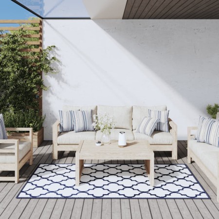 Navy blue and white reversible outdoor rug 100x200 cm by vidaXL, Outdoor protectors - Ref: Foro24-364802, Price: 38,27 €, Dis...