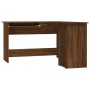 Corner desk made of brown plywood 120x140x75 cm by vidaXL, Desks - Ref: Foro24-815386, Price: 123,99 €, Discount: %