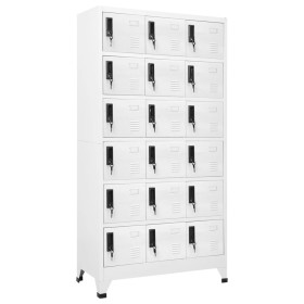 White steel locker 90x40x180 cm by vidaXL, Lockers and storage cabinets - Ref: Foro24-339828, Price: 414,99 €, Discount: %