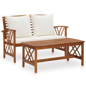 2-piece garden furniture with solid acacia wood cushions by vidaXL, Garden sets - Ref: Foro24-310273, Price: 251,39 €, Discou...