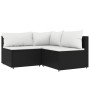 3-piece garden furniture set and black synthetic rattan cushions by vidaXL, Outdoor sofas - Ref: Foro24-319732, Price: 214,38...