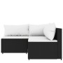 3-teiliges Gartenmöbel-Set und schwarze synthetische Rattankissen von vidaXL, Outdoor-Sofas - Ref: Foro24-319732, Preis: 213,...