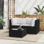 3-teiliges Gartenmöbel-Set und schwarze synthetische Rattankissen von vidaXL, Outdoor-Sofas - Ref: Foro24-319731, Preis: 199,...