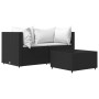 3-teiliges Gartenmöbel-Set und schwarze synthetische Rattankissen von vidaXL, Outdoor-Sofas - Ref: Foro24-319731, Preis: 199,...