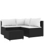 Garden set with cushions 4 pieces black synthetic rattan by vidaXL, Outdoor sofas - Ref: Foro24-319733, Price: 301,99 €, Disc...