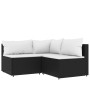 Garden set with cushions 4 pieces black synthetic rattan by vidaXL, Outdoor sofas - Ref: Foro24-319733, Price: 301,99 €, Disc...