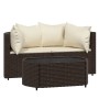 3-piece garden furniture set and brown synthetic rattan cushions by vidaXL, Outdoor sofas - Ref: Foro24-319759, Price: 138,01...