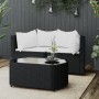 3-teiliges Gartenmöbel-Set und Kissen aus synthetischem Rattan schwarz von vidaXL, Outdoor-Sofas - Ref: Foro24-319743, Preis:...