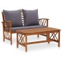 2-piece garden furniture with solid acacia wood cushions by vidaXL, Garden sets - Ref: Foro24-310274, Price: 228,02 €, Discou...