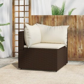 Garden corner sofa with brown synthetic rattan cushions by vidaXL, Outdoor sofas - Ref: Foro24-319745, Price: 53,49 €, Discou...