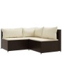 4-teiliges Gartenmöbel-Set und braune synthetische Rattankissen von vidaXL, Outdoor-Sofas - Ref: Foro24-319749, Preis: 383,91...