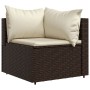 4-teiliges Gartenmöbel-Set und braune synthetische Rattankissen von vidaXL, Outdoor-Sofas - Ref: Foro24-319749, Preis: 383,91...