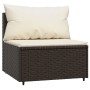 4-teiliges Gartenmöbel-Set und braune synthetische Rattankissen von vidaXL, Outdoor-Sofas - Ref: Foro24-319749, Preis: 383,91...