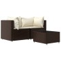 Set muebles de jardín 3 piezas y cojines ratán sintético marrón de vidaXL, Sofás de exterior - Ref: Foro24-319747, Precio: 20...