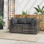 Corner garden sofas with 2 synthetic rattan gray cushions by vidaXL, Outdoor sofas - Ref: Foro24-319762, Price: 137,72 €, Dis...