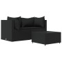 Set de muebles de jardín 3 pzas y cojines ratán sintético negro de vidaXL, Sofás de exterior - Ref: Foro24-319779, Precio: 23...