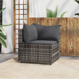 Garden corner sofa with gray synthetic rattan cushions by vidaXL, Outdoor sofas - Ref: Foro24-319761, Price: 78,03 €, Discoun...