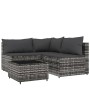 4-teiliges Gartenmöbel-Set und graue synthetische Rattankissen von vidaXL, Outdoor-Sofas - Ref: Foro24-319765, Preis: 313,09 ...