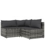 4-piece garden furniture set and gray synthetic rattan cushions by vidaXL, Outdoor sofas - Ref: Foro24-319765, Price: 313,09 ...