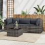 4-teiliges Gartenmöbel-Set und graue synthetische Rattankissen von vidaXL, Outdoor-Sofas - Ref: Foro24-319767, Preis: 243,48 ...