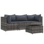 4-piece garden furniture set and gray synthetic rattan cushions by vidaXL, Outdoor sofas - Ref: Foro24-319767, Price: 243,66 ...