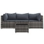 4-teiliges Gartenmöbel-Set und graue synthetische Rattankissen von vidaXL, Outdoor-Sofas - Ref: Foro24-319767, Preis: 243,48 ...