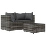 3-teiliges Gartenmöbel-Set und graue synthetische Rattankissen von vidaXL, Outdoor-Sofas - Ref: Foro24-319763, Preis: 177,77 ...