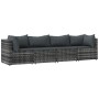 4-teiliges Gartenmöbel-Set und graue synthetische Rattankissen von vidaXL, Outdoor-Sofas - Ref: Foro24-319768, Preis: 239,10 ...