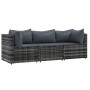 3-piece garden furniture set and gray synthetic rattan cushions by vidaXL, Outdoor sofas - Ref: Foro24-319766, Price: 202,75 ...