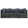 3-teiliges Gartenmöbel-Set und graue synthetische Rattankissen von vidaXL, Outdoor-Sofas - Ref: Foro24-319766, Preis: 202,75 ...