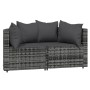 3-teiliges Gartenmöbel-Set und graue synthetische Rattankissen von vidaXL, Outdoor-Sofas - Ref: Foro24-319775, Preis: 187,21 ...