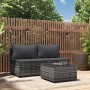 3-teiliges Gartenmöbel-Set und graue synthetische Rattankissen von vidaXL, Outdoor-Sofas - Ref: Foro24-319771, Preis: 152,69 ...