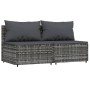 3-teiliges Gartenmöbel-Set und graue synthetische Rattankissen von vidaXL, Outdoor-Sofas - Ref: Foro24-319771, Preis: 152,69 ...