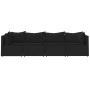 Garden set with cushions 4 pieces black synthetic rattan by vidaXL, Outdoor sofas - Ref: Foro24-319784, Price: 318,15 €, Disc...