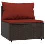 4-teiliges Gartenmöbel-Set und braune synthetische Rattankissen von vidaXL, Outdoor-Sofas - Ref: Foro24-319815, Preis: 216,05...