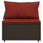 4-teiliges Gartenmöbel-Set und braune synthetische Rattankissen von vidaXL, Outdoor-Sofas - Ref: Foro24-319815, Preis: 216,05...